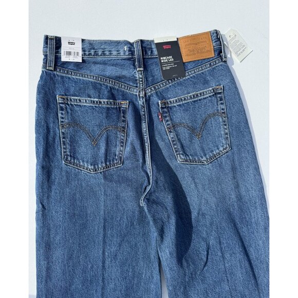 Levi's 28x32 Premium Ribcage Wide Leg Polar Permiter Dark Wash - Picture 10 of 13